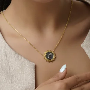 گردنبند آبکاری طلا طرح صبر
