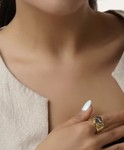 انگشتر آبکاری طلا طرح صبر