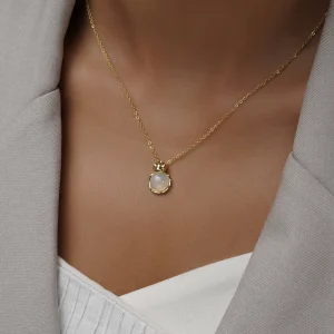 گردنبند مینیمال طرح طلا مدل گل و گوی