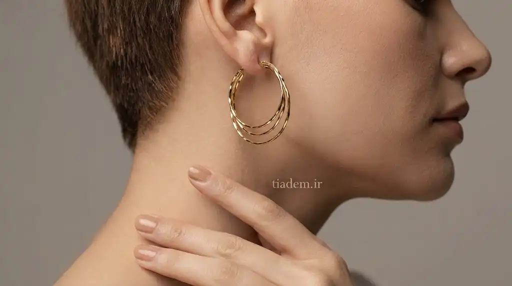 مدل گوشواره حلقهای شیک و مدرن | گالری تیادم
