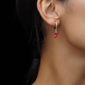 گوشواره حلقه ای طرح فلفل