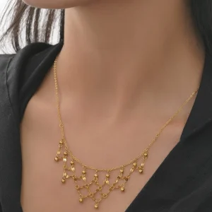گردنبند استیل گوی طرح 02